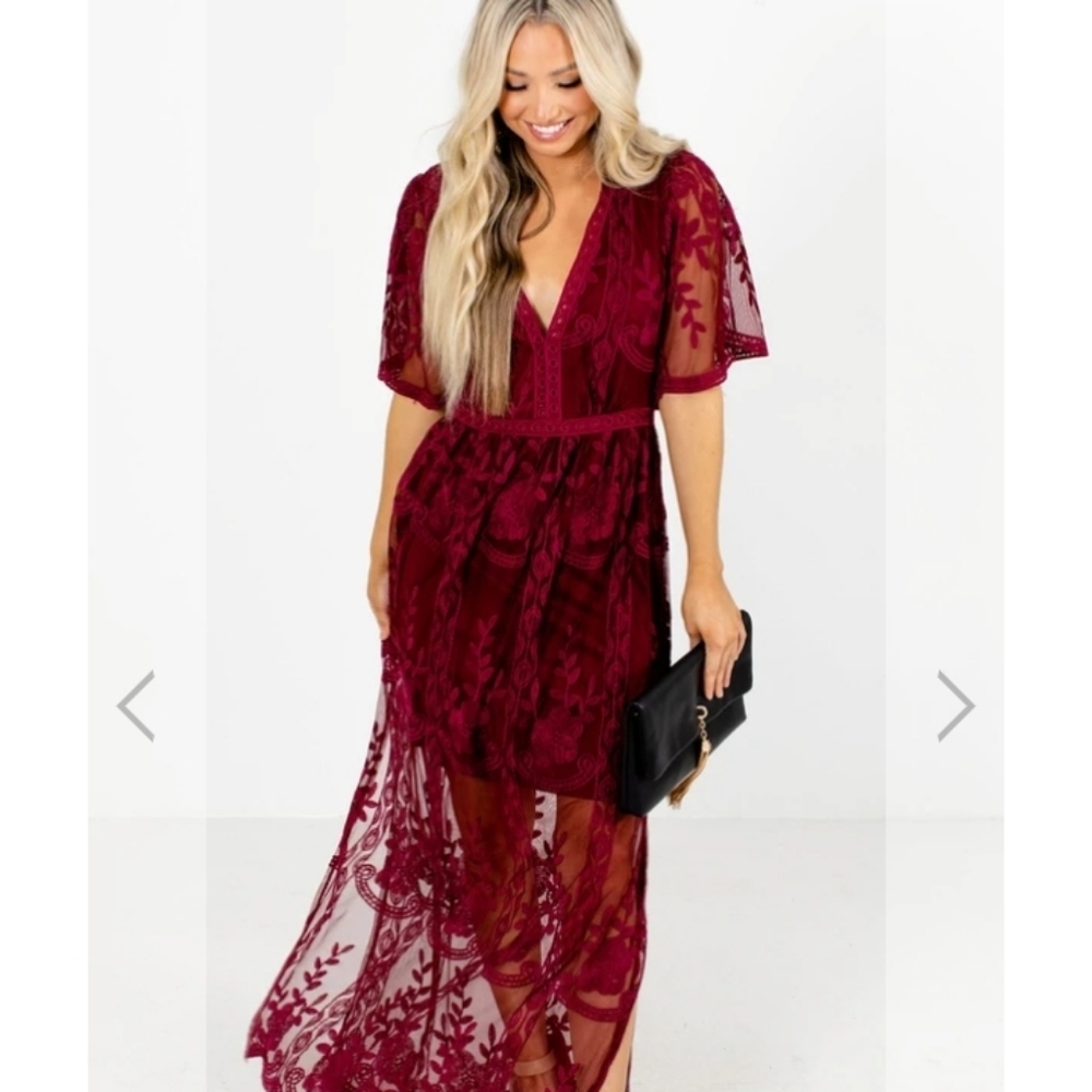 Red/Burgundy Maxi Dress